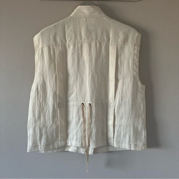 Anthropologie Ivory Silky Utility Vest NEW - Picture 5 of 8